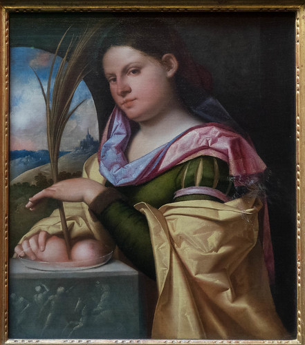 Flickr La belle noble Agatha de Catania a rejeté ses nombreux prétendants en faveur de la chasteté chrétienne. Frustrée par son refus de succomber à ses désirs, le roi de la Sicile a huilé ses seins. Elle a été miraculeusement guéri par Saint-Pierre, mais plus tard Diaed en prison. Malgré ses associations macabres, il s'agit probablement d'un portrait d'une jeune femme appelée Agatha, jetée dans le rôle de son nom de nom. La belle noble Agata di Catania a rejeté ses nombreux prétendants en faveur de la chasteté chrétienne. Frustrée pour son refus de succomber à ses désirs, le roi de Sicile a ordonné de lui couper les seins. Elle a été miraculeusement guéri par San Pietro, mais elle est décédée plus tard en prison. Malgré ses horribles associations, c'est probablement le portrait d'une jeune femme nommée Agatha, qui joue le rôle de sa journée de nom.